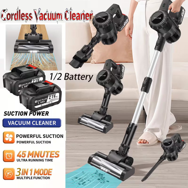 Cordless Stick Vacuum Cleaner,Cordless Vacuum Cleaner 6 in 1,Handheld Stick Vacuum +1 HEPA Filters + Rechargeable Battery,Pet,Crevice & Multi-Surface Tools, Gray