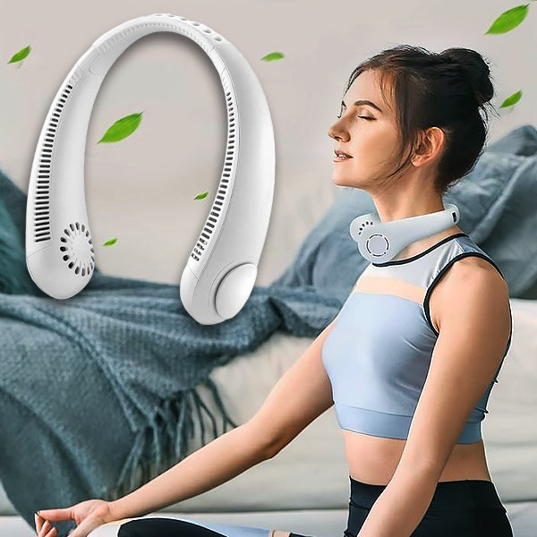USB rechargeable portable neck fan