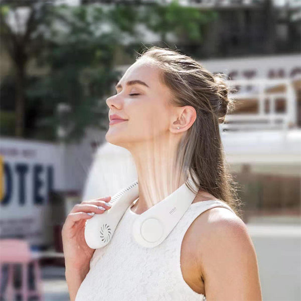 USB rechargeable portable neck fan